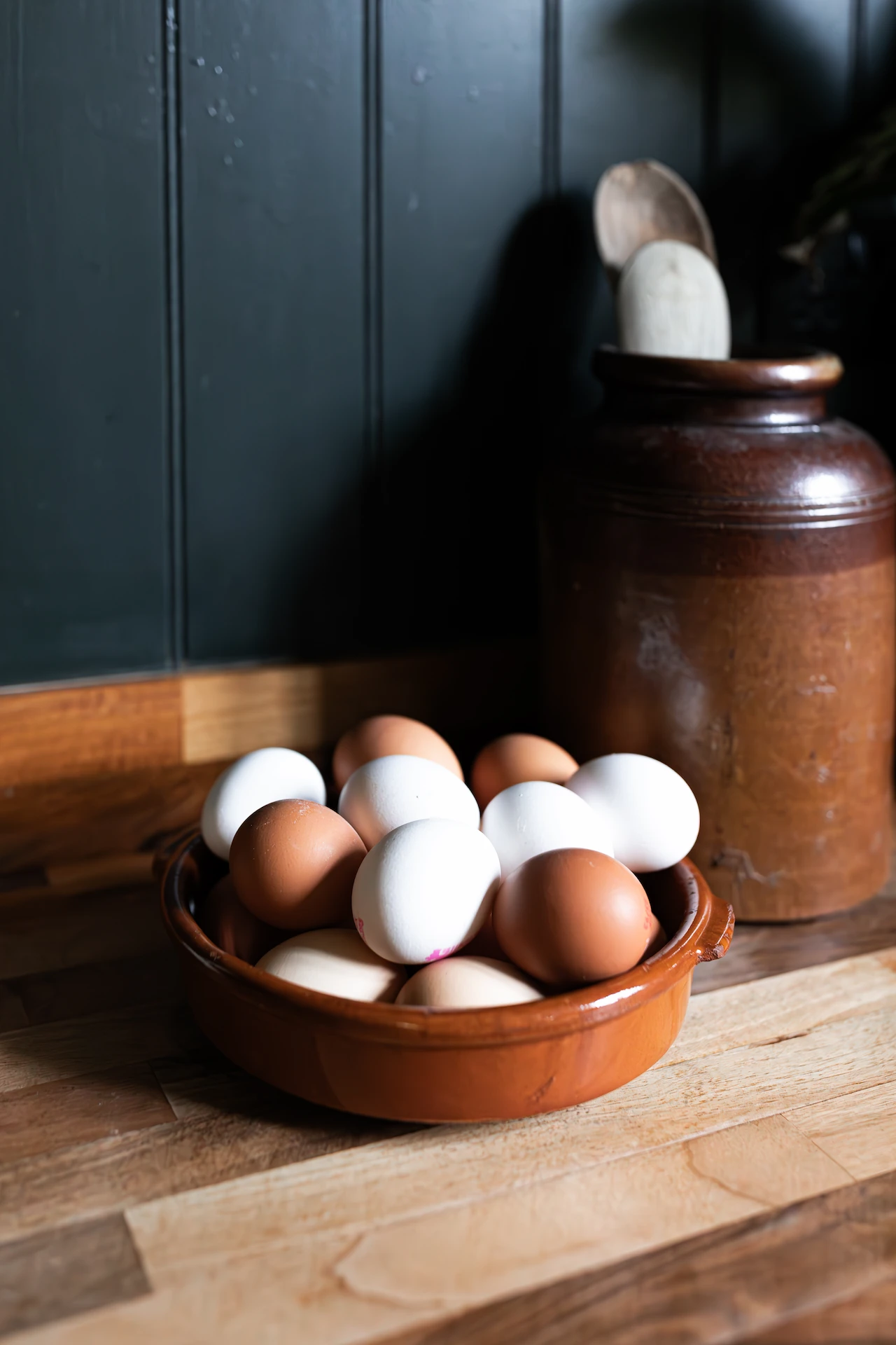 eggs on the side in a kitchen