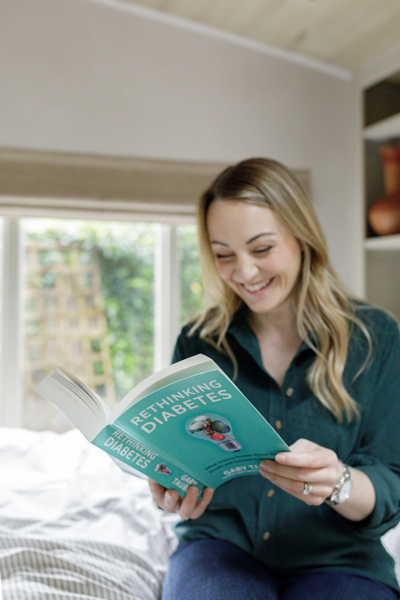 natalie reading a book