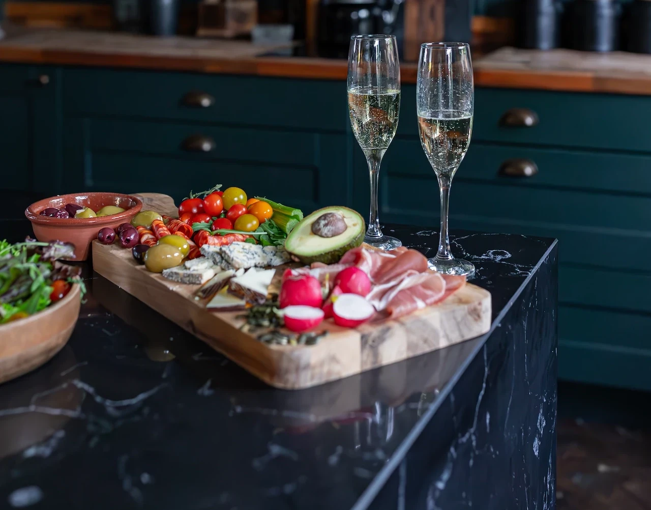 platter of food on a table